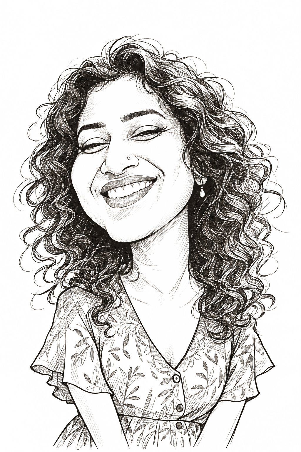 Illustrated portrait of Lekshmi, Publishing Coach