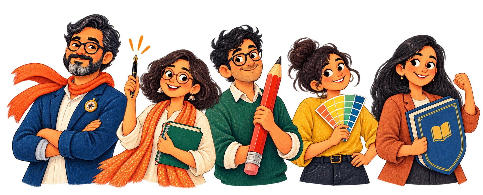 Illustration of the InkScribe publishing team
